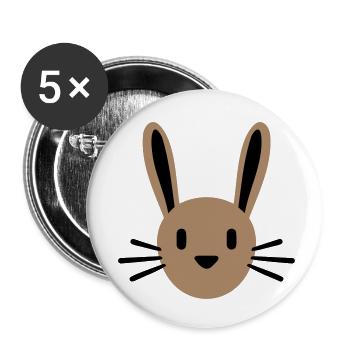 Bunny Rabbit Bunny Cartoon Small Animal Cute - Buttons small 1''/25 mm (5-pack) - white - Front