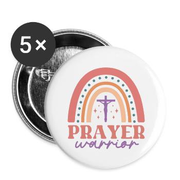Prayer Warior - Buttons klein 25 mm (5er Pack) - Weiß - Vorne