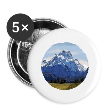 The Mountains of New Zealand - Buttons small 1''/25 mm (5-pack) - white - Front