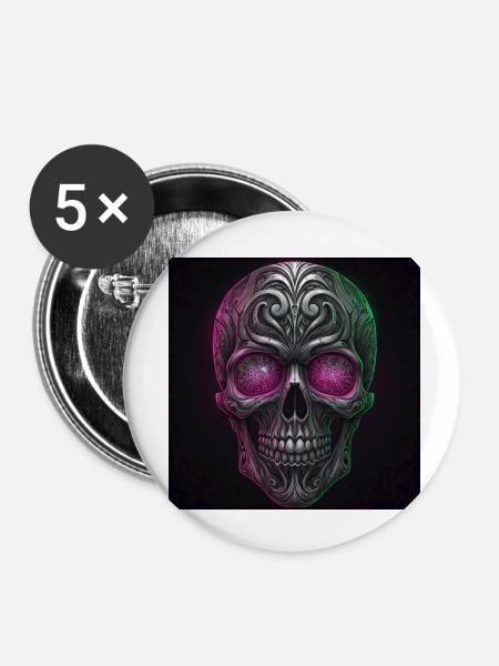 dead - Buttons klein 25 mm (5er Pack) - Weiß