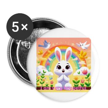 Sehr hoffnungsvoller Hase - Buttons klein 25 mm (5er Pack) - Weiß - Vorne