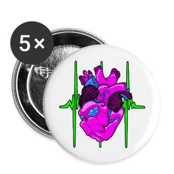 Beastly Beat - Buttons klein 25 mm (5er Pack) - Weiß - Vorne