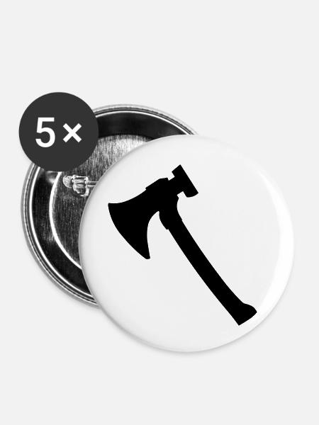 Axt - Buttons klein 25 mm (5er Pack) - Weiß