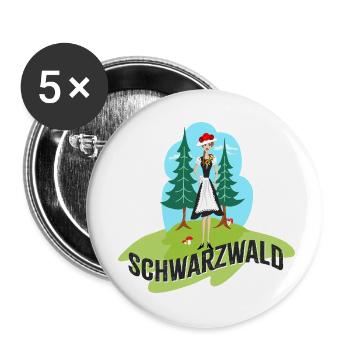 Black Forest Fan - Buttons small 1''/25 mm (5-pack) - white - Front