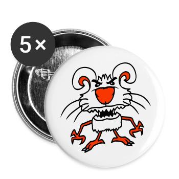 Hase Monster Böse Gefährlich Cool Halloween Horror - Buttons klein 25 mm (5er Pack) - Weiß - Vorne