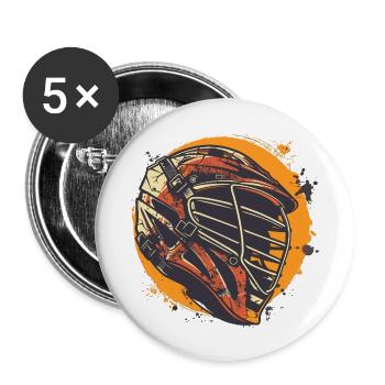 Lacrosse Helmet Graphic - Buttons small 1''/25 mm (5-pack) - white - Front
