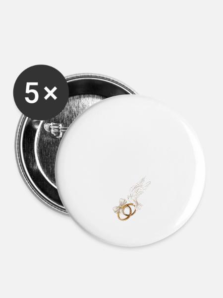Die Braut - Buttons klein 25 mm (5er Pack) - Weiß