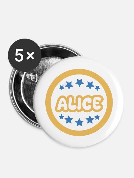 Alice - Buttons klein 25 mm (5er Pack) - Weiß