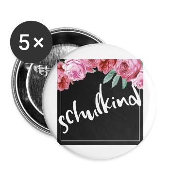 Einschulung, Schule, Schulkind, Kind, ABC-Schütze, - Buttons klein 25 mm (5er Pack) - Weiß - Vorne