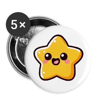 stern comic - Buttons klein 25 mm (5er Pack) - Weiß - Vorne