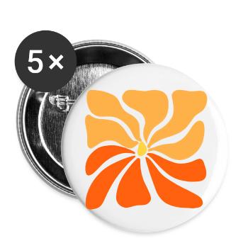 Bright Abstract Flower - Modern Floral Design - Buttons small 1''/25 mm (5-pack) - white - Front