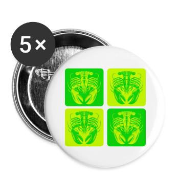 Lobster – symbol of the sea - Buttons small 1''/25 mm (5-pack) - white - Front