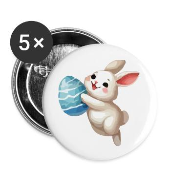 bunny rabbit easter bunny - Buttons small 1''/25 mm (5-pack) - white - Front