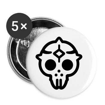 Skull - Buttons small 1''/25 mm (5-pack) - white - Front