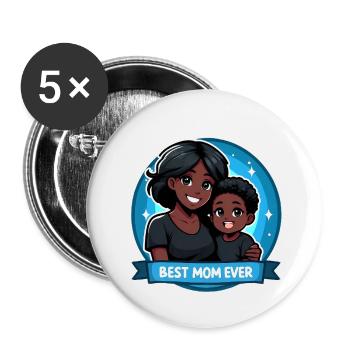 Muttertag - Eine Mutter und ihr Sohn - Buttons klein 25 mm (5er Pack) - Weiß - Vorne
