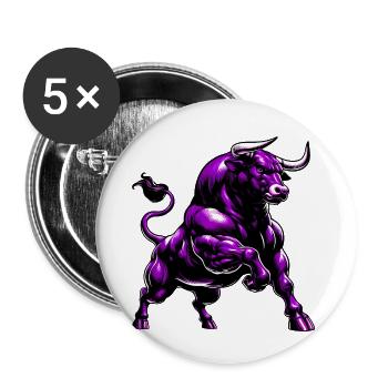 Taureau - Lot de 5 petits badges (25 mm) - blanc - Devant