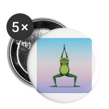 The Yoga Frog - Buttons small 1''/25 mm (5-pack) - white - Front