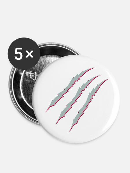 krallen - Buttons klein 25 mm (5er Pack) - Weiß