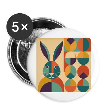 Osterhase No.08 - Buttons klein 25 mm (5er Pack) - Weiß - Vorne