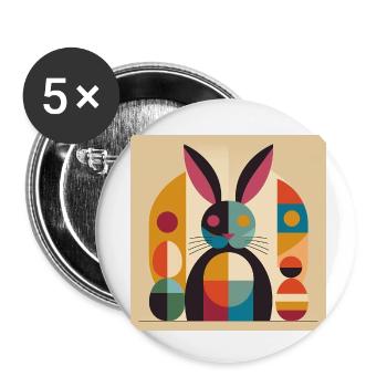 Osterhase No.11 - Buttons klein 25 mm (5er Pack) - Weiß - Vorne
