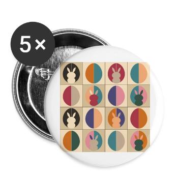 Ostereier Design No.03 - Buttons klein 25 mm (5er Pack) - Weiß - Vorne