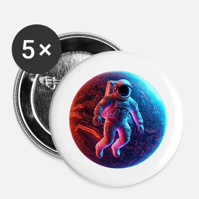 astro - Buttons klein 25 mm (5er Pack) - Weiß