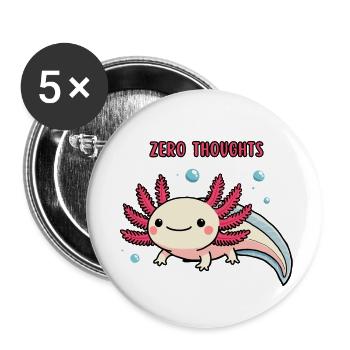 Axolotl - Zero thoughts - Buttons small 1''/25 mm (5-pack) - white - Front