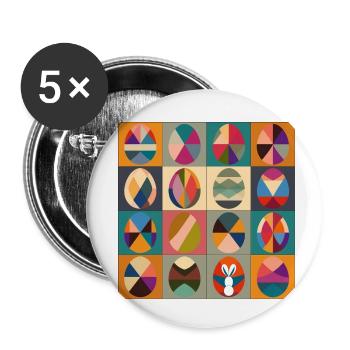 Ostereier Design No.12 - Buttons klein 25 mm (5er Pack) - Weiß - Vorne