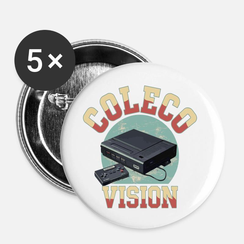 Colecovision Retro Home Gaming System 80 s - Buttons small 1''/25 mm (5-pack) - white