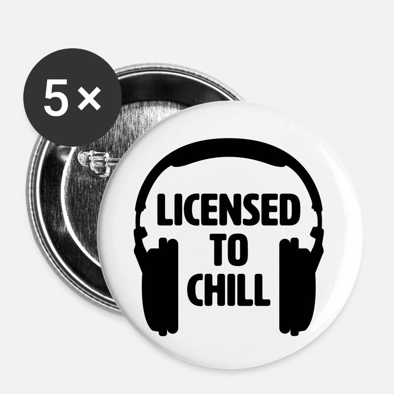 Autorisé à refroidir - Lot de 5 petits badges (25 mm) - blanc