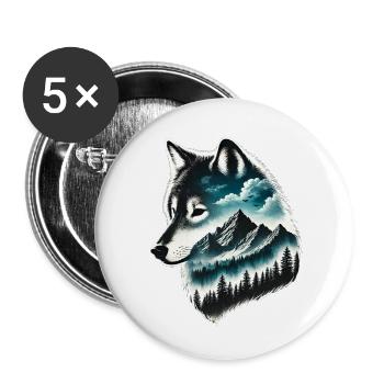 Loup - Buttons klein 25 mm (5er Pack) - Weiß - Vorne