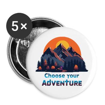 Retro Gaming Abenteuer - Buttons klein 25 mm (5er Pack) - Weiß - Vorne
