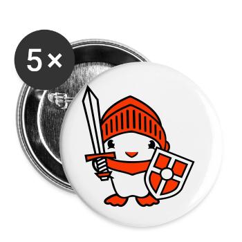Duck Knight Armor Sword Shield Helmet Fighter - Buttons small 1''/25 mm (5-pack) - white - Front