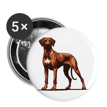 Rhodésian Ridgeback - Lot de 5 petits badges (25 mm) - blanc - Devant