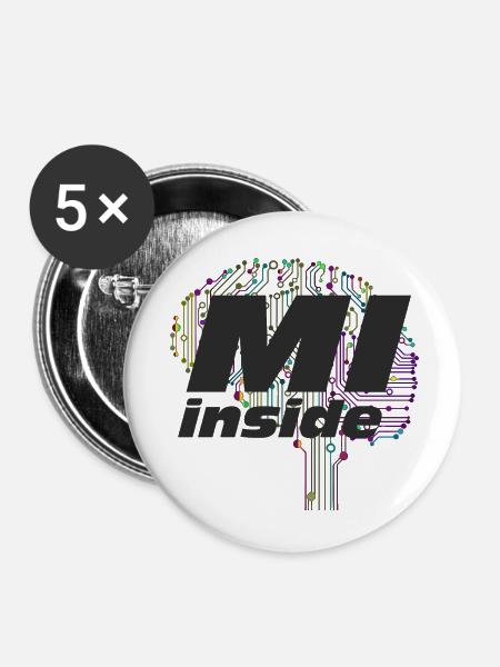 MI inside 1 - Buttons klein 25 mm (5er Pack) - Weiß