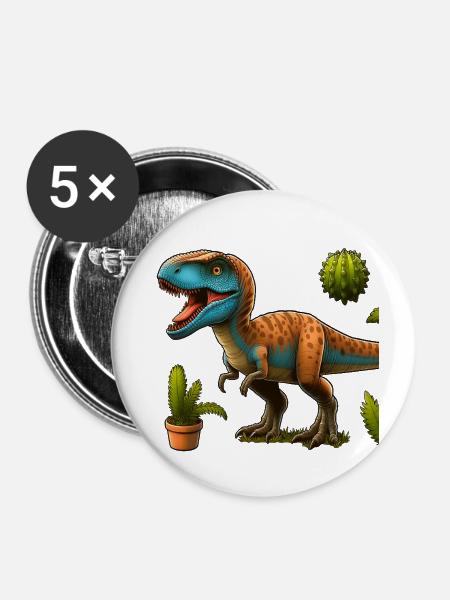 Dinosaurier - Riesiges Säugetier - Buttons klein 25 mm (5er Pack) - Weiß