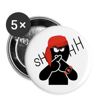 Chut - Lot de 5 petits badges (25 mm) - blanc - Devant
