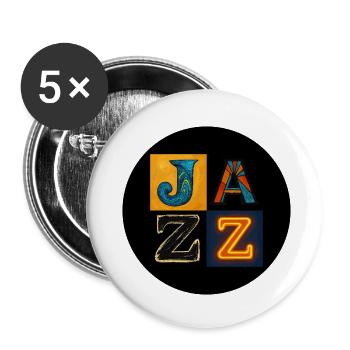 Jazz - Buttons klein 25 mm (5er Pack) - Weiß - Vorne