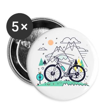 Fahrradfahrer - Buttons klein 25 mm (5er Pack) - Weiß - Vorne