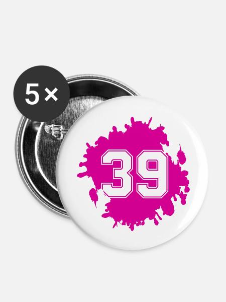 klecks 39 - Buttons klein 25 mm (5er Pack) - Weiß