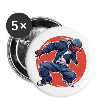 Breakdancing - Buttons small 1''/25 mm (5-pack) - white - Front