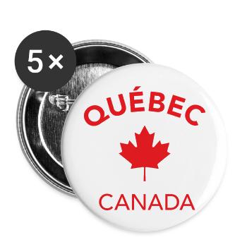 QUEBEC CANADA - Buttons klein 25 mm (5er Pack) - Weiß - Vorne