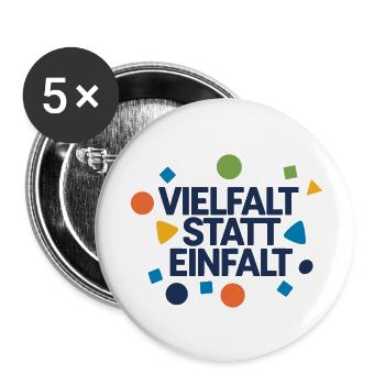 Vielfalt statt Einfalt 1 - Buttons klein 25 mm (5er Pack) - Weiß - Vorne