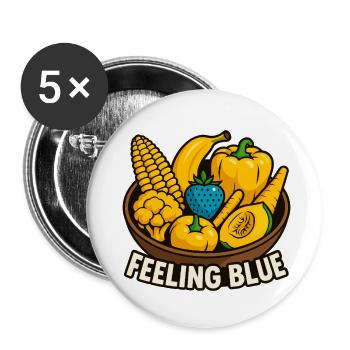Feeling Blue Gemüse Früchte - Buttons klein 25 mm (5er Pack) - Weiß - Vorne