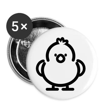 chick - Buttons small 1''/25 mm (5-pack) - white - Front