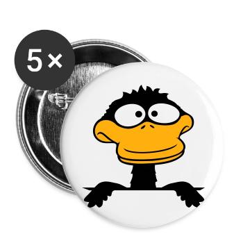 Duck looks funny goofy anxious confused comic - Buttons small 1''/25 mm (5-pack) - white - Front