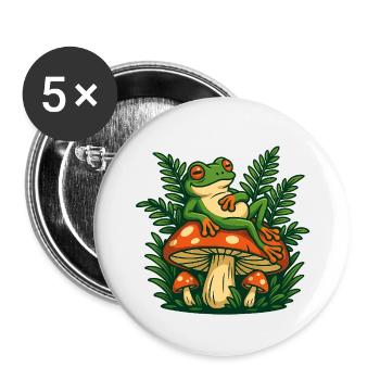 rainette chill - Lot de 5 petits badges (25 mm) - blanc - Devant