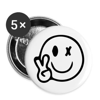 smile - Buttons small 1''/25 mm (5-pack) - white - Front