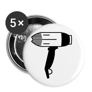 Föhn - Buttons klein 25 mm (5er Pack) - Weiß - Vorne