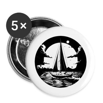 Graphic Sailing - Buttons small 1''/25 mm (5-pack) - white - Front